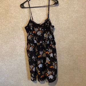 Black Floral Sundress with Pockets